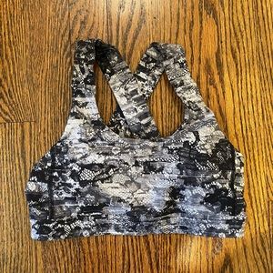Lululemon All Sport Bra III Masked Lace Starlight Black Size 6